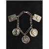 Image 3 : Vintage Medallion Charm Bracelet & Vintage Coin Bracelet. (2 End Coins Are Silver)