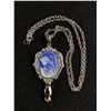 Image 1 : Angel Cameo/Mirror 2 .5" Pendant Necklace (mirror is cracked) Chain is Approx. 20"L