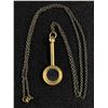 Image 1 : Vintage Magnifying Glass Brass 2" Pendant Necklace. Chain Is Approx. 28"L