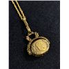 Image 2 : Vintage Gold Tone Genuine Cameo Watch Chain w/ 2" Swivel Fob. Chain Is Approx. 28" L