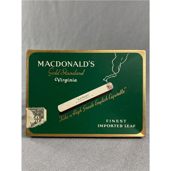 Vintage MacDonald's Gold Standard Virginia Cigarettes Tin