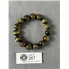 Image 1 : Heavy Large Tiger Iron Stone Beads Bracelet, Each Bead 5/8" Diam