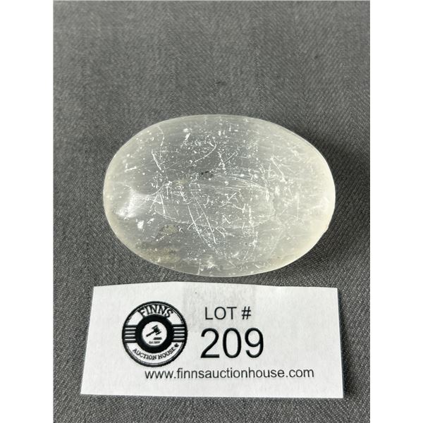 Large Oval Selenite Stone, Cabochon, 2 3/8" x 1 3/4" Diam