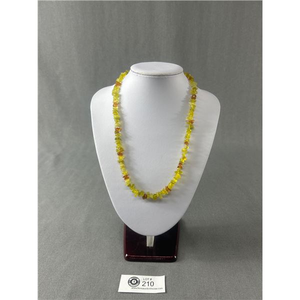 Natural Peridot & Golden Topaz Stones Necklace, 22  L. Toggle Closure