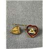 Image 2 : Vintage Loyal Order Of The Moose Heart Pin, Chain & WOTM Woman Member Pin