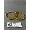 Image 1 : 18K Gold Plated Light Weighted Metal Bangles. Each 8 gr. Wt