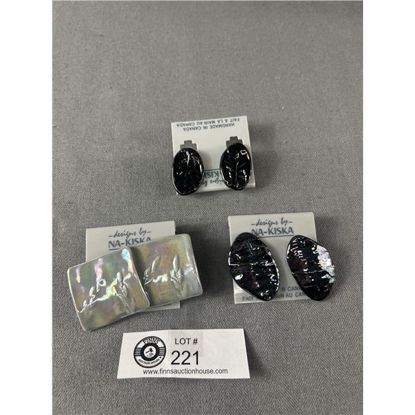 3 Pairs Of Designer NA-Kiska earrings