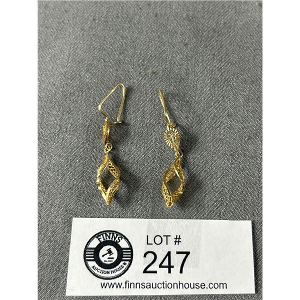 Lovely Pair Of 10K Gold Earrings