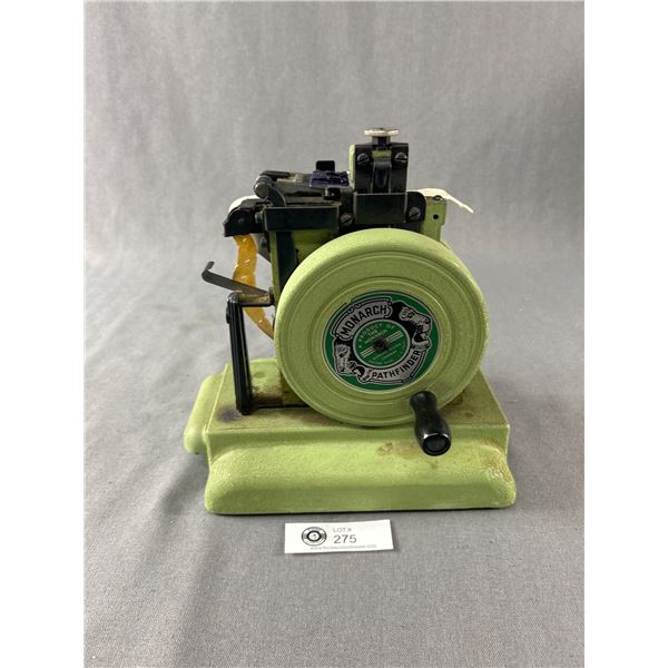 1940's Monarch Pathfinder Marking Machine For Pricing - Green Metal, Some Type In Drawer