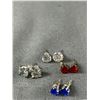 Image 2 : 4 Pairs Of Various Stones Stud Earrings