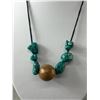 Image 2 : Natural Chunky Turquoise Stone & Large Nut Like Bead Center Necklace