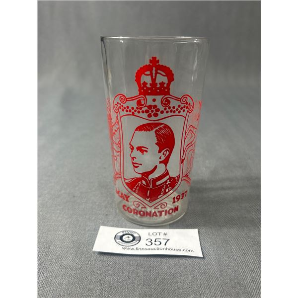 Unusual 1937 Edward 8th Coronation Glass