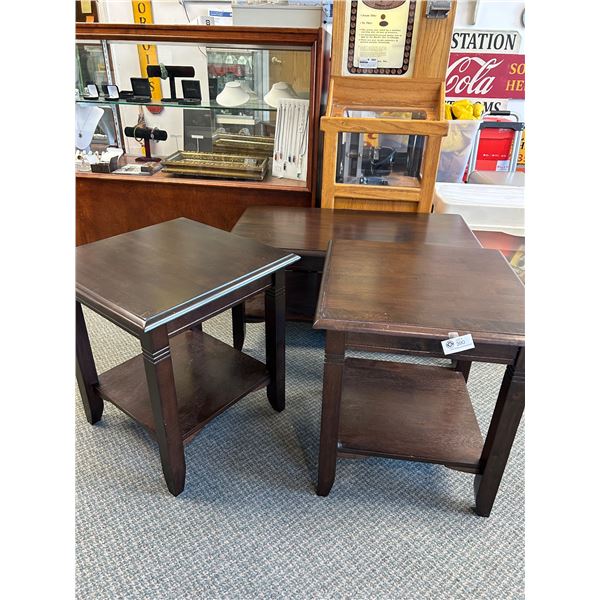 Brand New Coffee Table (Scratch On Top) Approx. 21" x 37" x 18"H  w/ 2 End Tables 20" x 20" x 22"H.