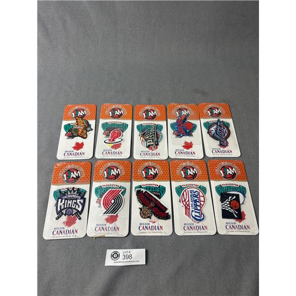 10 Rare Molson Canadian Vancouver Grizzlies Embroidered NBA Basket Ball Patches