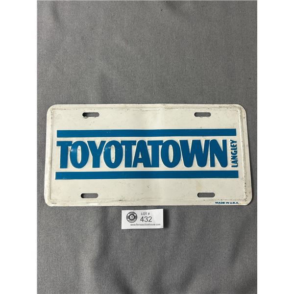 ToyotaTown Langley Car Dealership License Plate