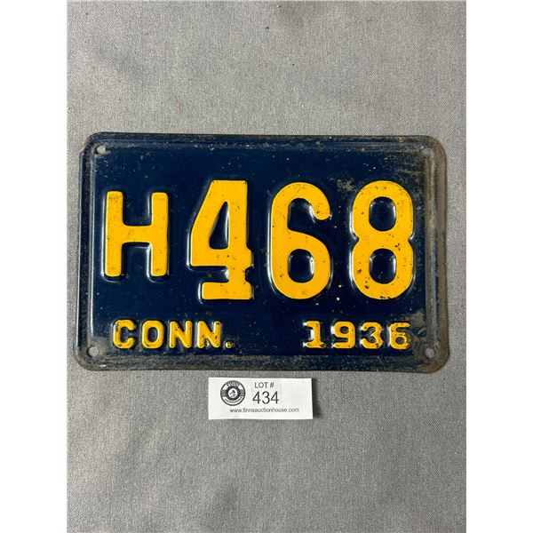 1936 Conneticut License Plate