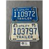 Image 1 : 1970 & 1971 BC Utility Trailer License Plates