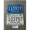 Image 1 : 1970 & 1971 BC Utility Trailer License Plates