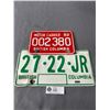 Image 1 : 2 1982 BC License Plate w/ Motor Carrier License Plate