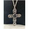 Image 2 : Vintage Cross Pendant with Long Chain Necklace