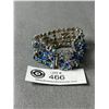 Image 2 : Gorgeous Blue and Aurora Borealis Rhinestones Bracelet 5 Rows, Unmarked