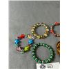 Image 2 : 5 Great Art Glass & Crystal Beads Bracelets