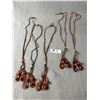 Image 1 : 5 Hand Crafted Geanuine Leather Pairs Sandles Necklaces