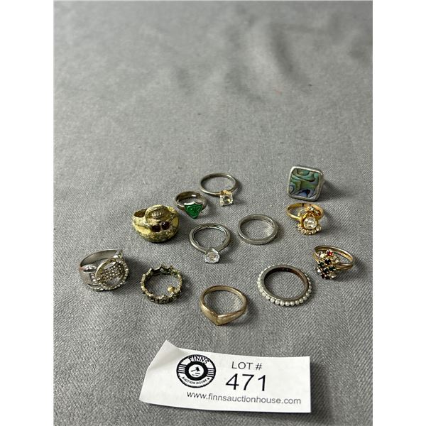 Bag with Lot of Old Rings, Some Silver