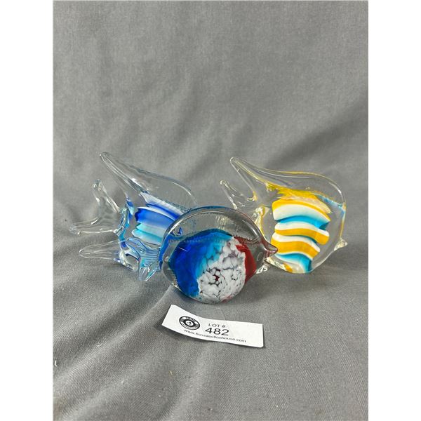 3 Unmarked Pretty Tropical Fish Paper Weights