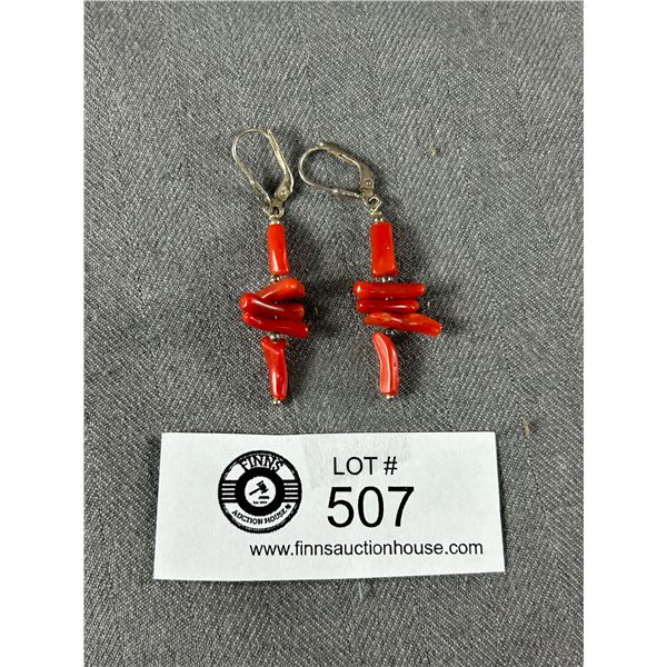 Pair of Antique Coral Earrings