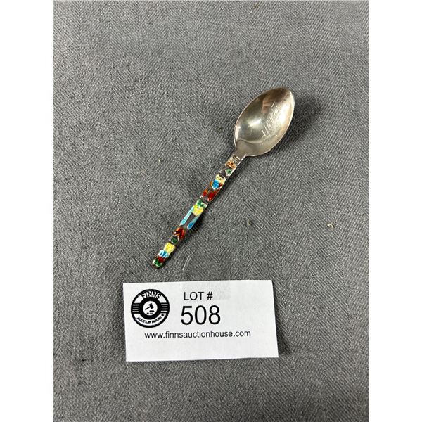 Nice Vintage Sterling & Enamel Teaspoon