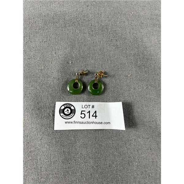 Nice Pair of Circular Jade Earrings