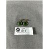 Image 1 : Nice Pair of Circular Jade Earrings