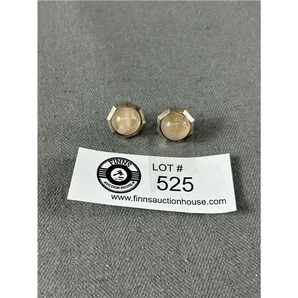 Heavy Quality Sterling & Moonstone Earrings