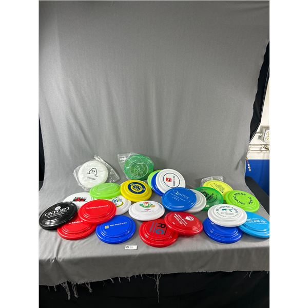 Large Lot Of Frisbies w/ Advertising