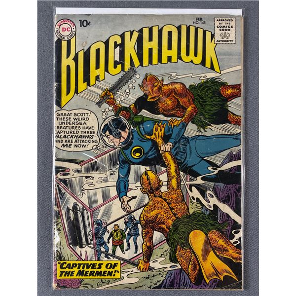 Vintage Feb. NO.145 DC BlackHawk Comic Book. On Board In Bag