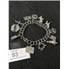 Image 2 : 1970's Sterling Silver Canada Bracelet with 12 Charms All Original