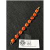 Image 2 : Vintage Orange Gemstones Bracelet 6" L Original Patina