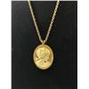 Image 2 : Vintage Cameo Pendant with Long Chain Necklace