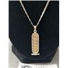 Image 2 : Sterling Silver Egyptian Cartouche Pendant with Beautiful Chain Necklace Marked Italy