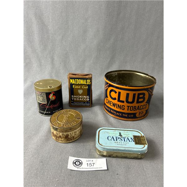 Vintage Lot Of Tabacco Tins & Cigarette Package - Ogdens, Club, Cocktail & More