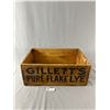 Image 1 : Vintage Gillett's Pure Flake Lye Wooden Crate approx. 18.5" x 7" x 12.5"