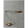 Image 2 : Antique Fishing Rod w/ Dangle Fish Brooch, 3"L. Original Patina