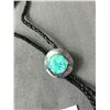 Image 2 : Sterling Silver (tested) w/ Genuine Turquoise Stone Bolo Tie