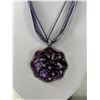 Image 3 : 2 Enameled w/ Stones Heavy Pendants w/ Multi Strands Cords Necklaces