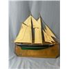 Image 2 : 2 Vintage Ship Wall Plaques - America Approx. 18" x 15" & Gertrude L. Thebaud. Approx. 18" x 18 1/2"