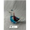 Image 1 : Murano Glass Clear To Red Bird Figure, Signed