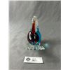 Image 2 : Murano Glass Clear To Red Bird Figure, Signed