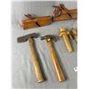 Image 2 : C.1925 Lot Of 7 Vintage Tools. Shingles Axe, Wood Clamp, Scribe & More