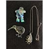 Image 1 : Lovely Abalone Brooch Magnet & Pendant w/ Chain Necklace